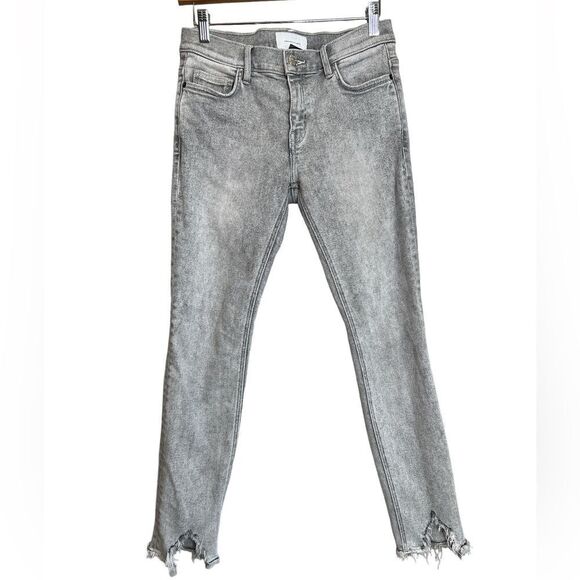 Current /Elliott light gray frayed ankle jeans size 28 rocker Emo, distressed - Picture 1 of 8